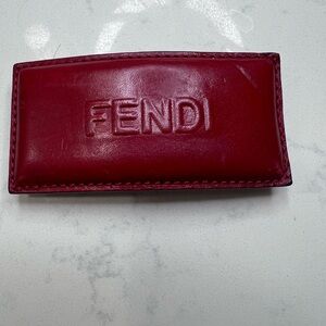 FENDI Red Leather Hair Clip